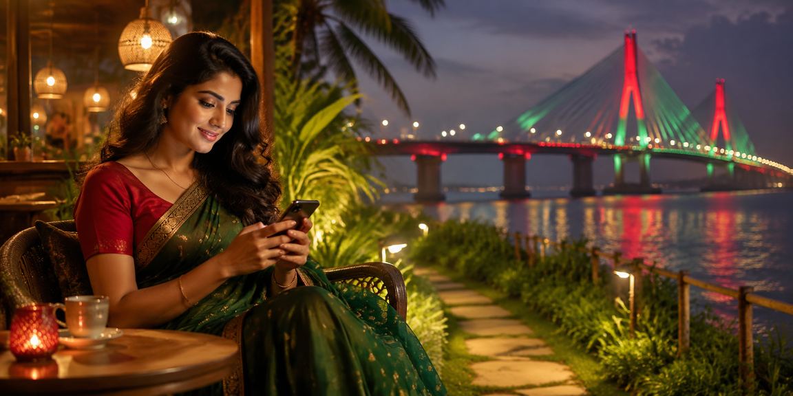 বরিশালে লাল-সবুজ থিমে তিন পাত্তি গেম উপভোগের দৃশ্য