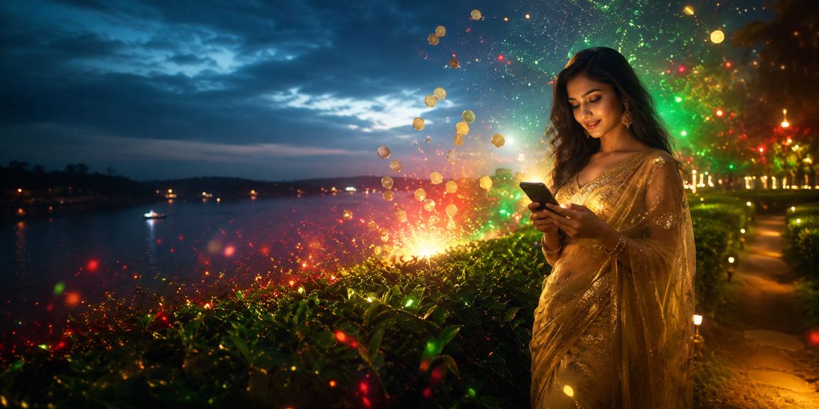 কুমিল্লায় শাড়ি পরা মডেল মোবাইলে ক্যাসিনো উপভোগ করছেন