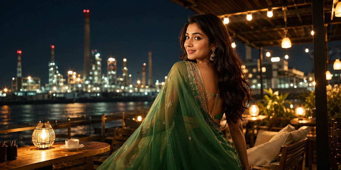 গাজীপুরে শাড়ি পরা মডেল মোবাইলে নিরাপদ পেমেন্ট করছেন