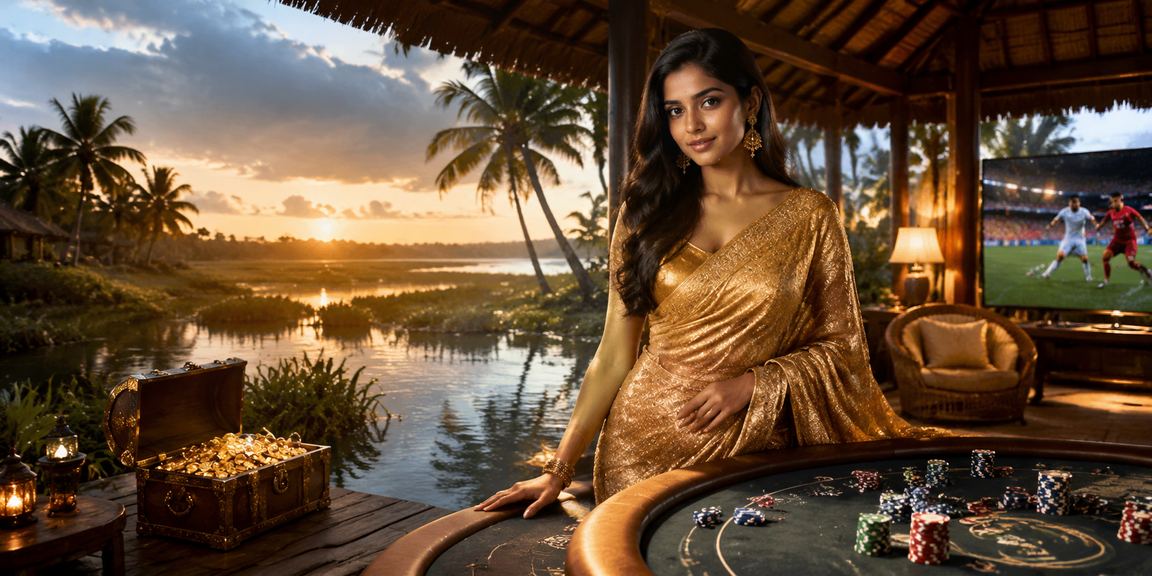 সেন্ট মার্টিনে শাড়ি পরা মডেল ক্যাসিনো এন্টারটেইনমেন্ট উপভোগ করছেন